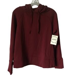 Jockey Hoodie Size 4 or 6 Womens Maroon Long Sleeve Pullover Buttery Soft NWT